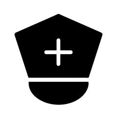 Fototapeta premium nurse cap vector silhouette illustration icon.