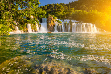Beautiful Skradinski Buk Waterfall In Krka National Park - Dalmatia Croatia, Europe