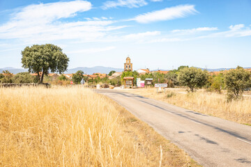 a view of Santa Catalina de Somoza in summer, municipality of Astorga, comarca of Maragateria,...