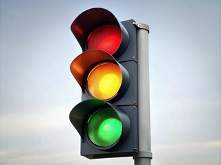 The light indicator lights up in all colors: red, yellow, green