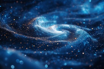 Starry night, abstract galaxy swirls, wide lens, deep blues for cosmic wallpaper , octane render - obrazy, fototapety, plakaty