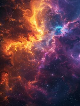 Stardust nebula, deep space colors, wide lens, vibrant for a cosmic wallpaper , octane render