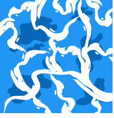 Clean and quite blue water vector illustration - obrazy, fototapety, plakaty