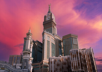 Fototapeta premium Royal Clock Tower Makkah in Makkah, Saudi Arabia.