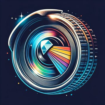 Stylized 3D Camera Lens for Creative Photography App Icon