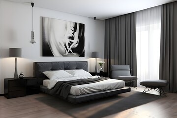 Sophisticated 3D Luxury Bedroom in Taupe HD