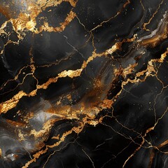 Black and gold marble, luxurious patterns, wide angle, elegant for sophisticated wallpaper , blender