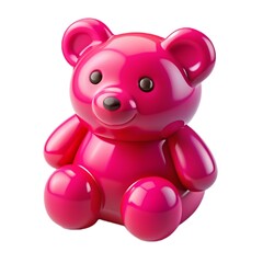 3D Illustration of a Pink Jelly Bear