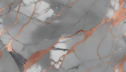 Grey cloudy marble texture with copper veins pattern, wall tile sample banner