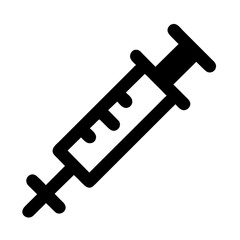 Syringe vector silhouette illustration icon.