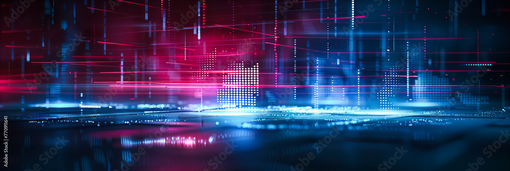 Wall mural the fabric of the future, where digital lines and patterns weave a new world of technology and possi