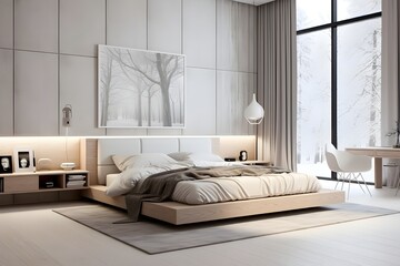 Sophisticated 3D Luxury Bedroom in Taupe HD