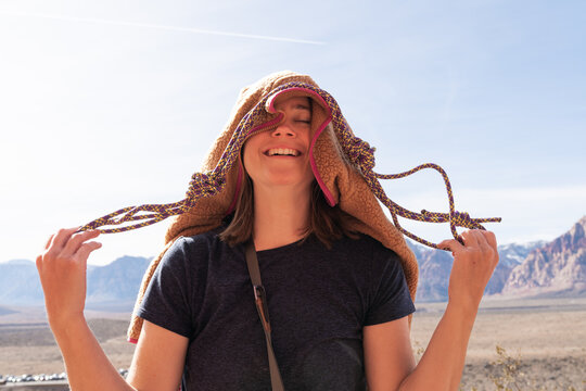 Climber playing with rope