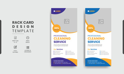 Cleaning Service Rack Card or Dl Flyer Template Design
