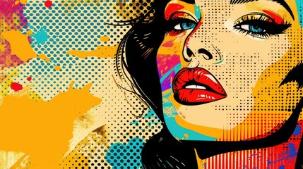 Vibrant Pop Art Portrait of a Woman