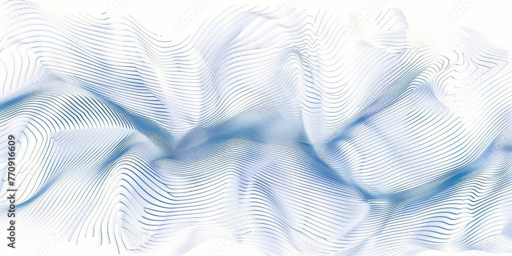 Poster abstract lines pattern with blue and white color, technology background generative ai