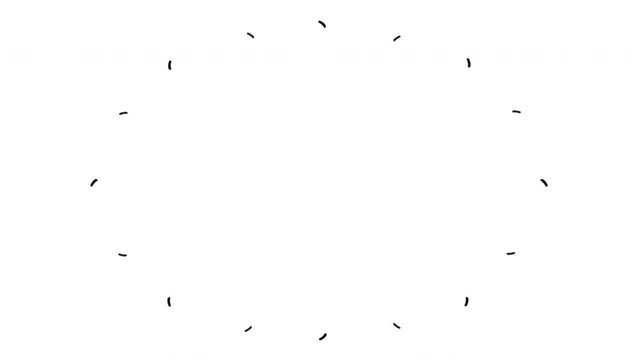 Wavy accent marks in an oval shape, loopable hand drawn stop motion animation on a white background