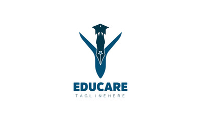 Education Logo Design Template, Creative And Clever Concept