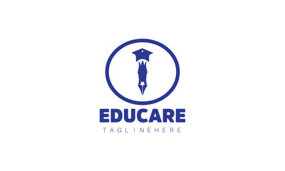 Education logo design template, suitable for academy, School, Graduation