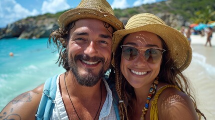 Capturing Summer Bliss: A Couples Beach Selfie