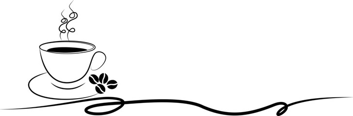 Line art coffe cup