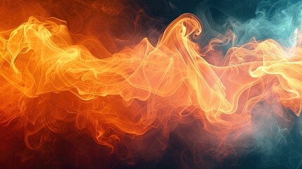 A close up of a fire and smoke in the air. Generative AI.