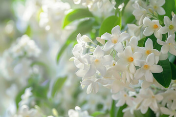 A hidden garden filled with clusters of fragrant jasmine blossoms, their intoxicating scent...