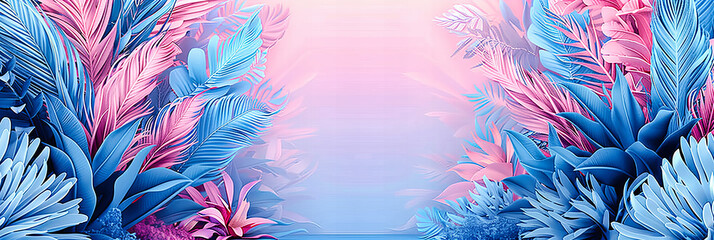Tropical Frame of Mind, A Vibrant Illustration Encapsulating the Essence of Summer and Adventure