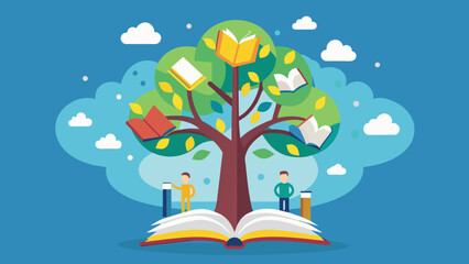 tree knowledge logo open book children symbol