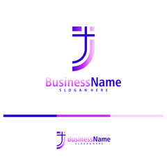 Letter J logo design vector. Creative Initial J logo concepts template