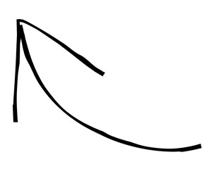 Hand drawn simple arrow drawn with wax crayon, chalk or charcoal. Uneven dry texture for underlining highlighting. Pencil drawn lines, strikethrough, grungy vector isolated on white