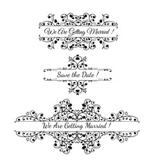 Hand drawn wedding decoration elements