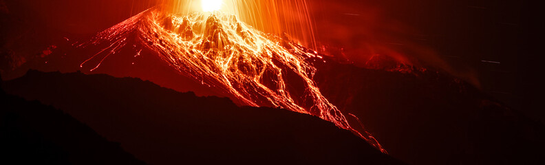 Details eines Vulkanausbruchs des Stromboli