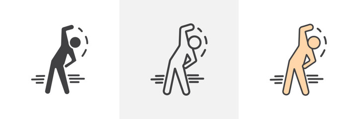 Exercise Routine and Fitness Icons. Workout Activity and Physical Health Symbols.