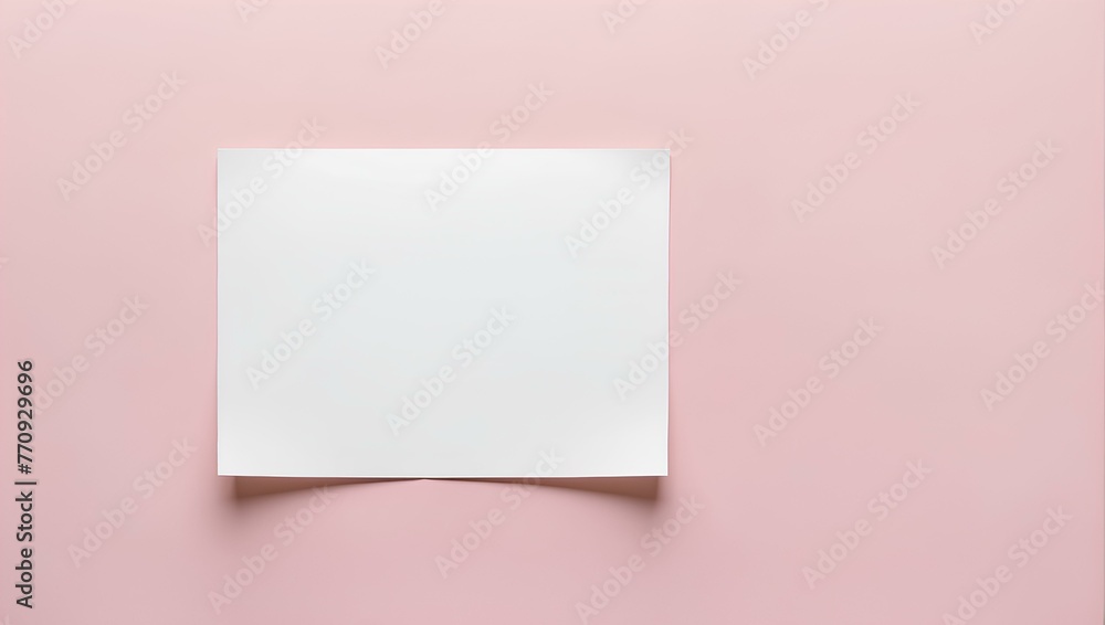 Poster blank paper on pink background with copy space, space for text and design