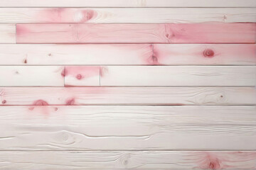 White and pink wood wall wooden plank board texture background with grains and structures and scratched