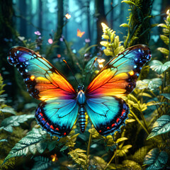Baśniowy wielokolorowy motyl