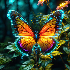 Baśniowy wielokolorowy motyl