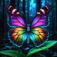 Baśniowy wielokolorowy motyl