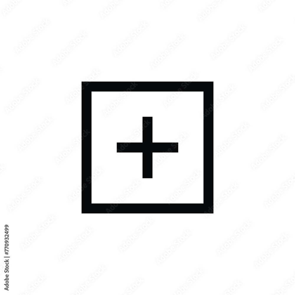 Poster plus interface vector icon. add new flat sign design. create symbol pictogram. insert icon. append s