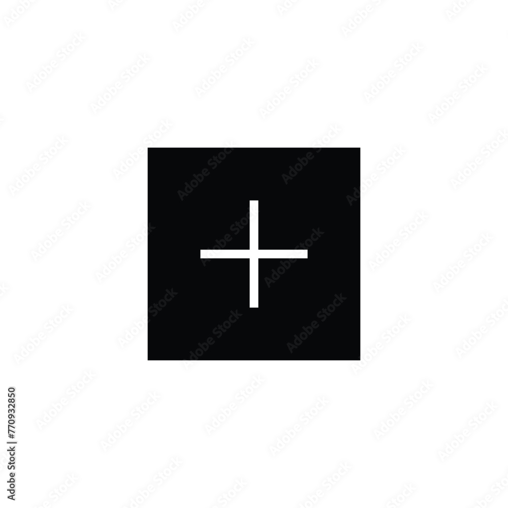 Poster plus interface vector icon. add new flat sign design. create symbol pictogram. insert icon. append s