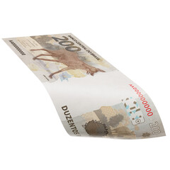 3D Brazilian 200 Reais Banknote: Transparent Background
