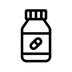 Pill Bottle silhouette vector  illustration icon.
