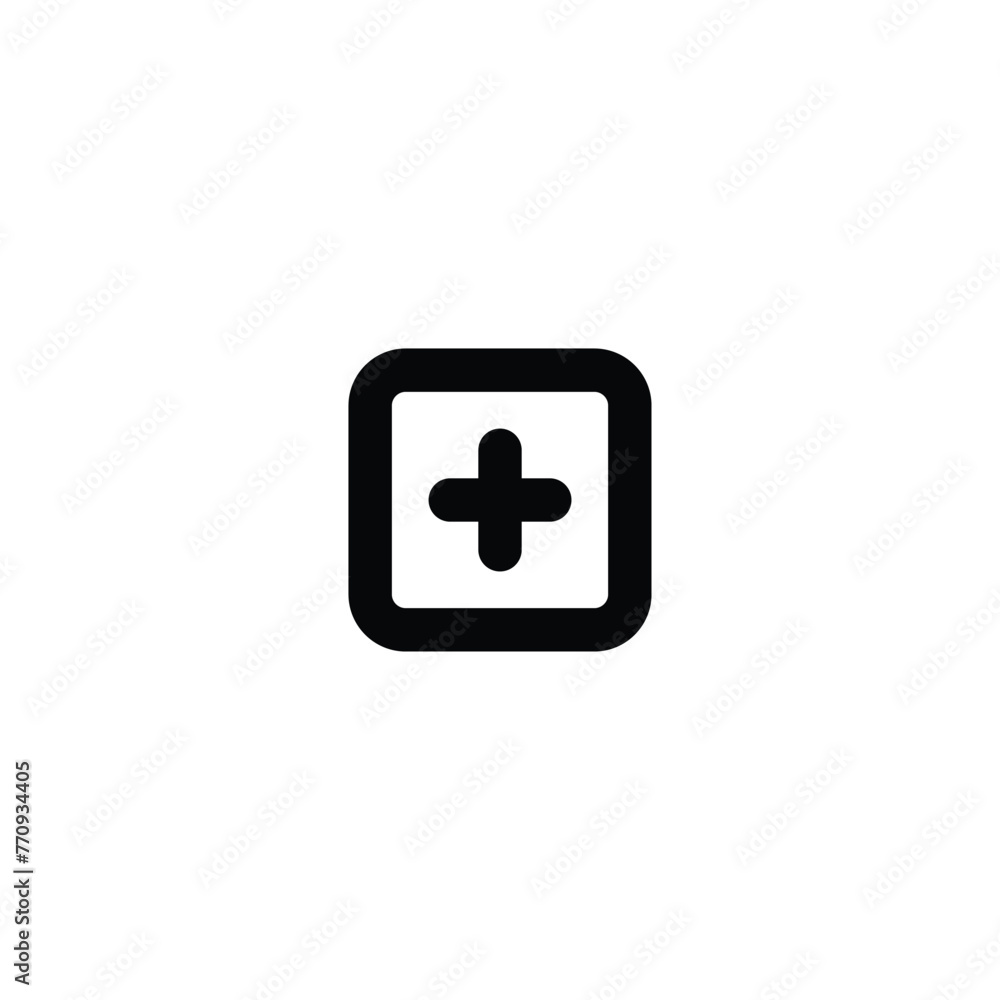 Poster plus interface vector icon. add new flat sign design. create symbol pictogram. insert icon. append s