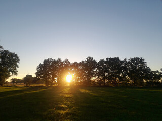 Landschaft mit Abendsonne