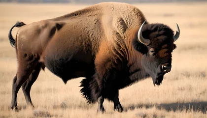 Foto op Plexiglas a-bison-bull-with-impressive-horns-upscaled_4 © Umaima