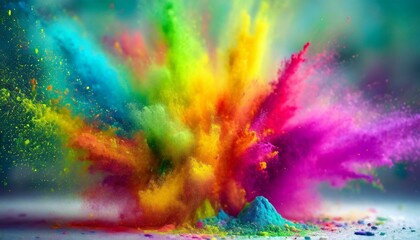 Color powder explosion with vibrant colors.