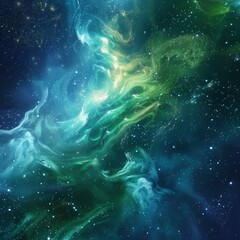 Explosive waves of cosmic energy. Abstract colored background.