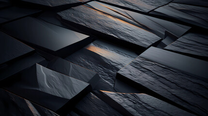 Abstract black slate stone background pattern