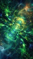 Explosive waves of cosmic energy. Abstract colored background.